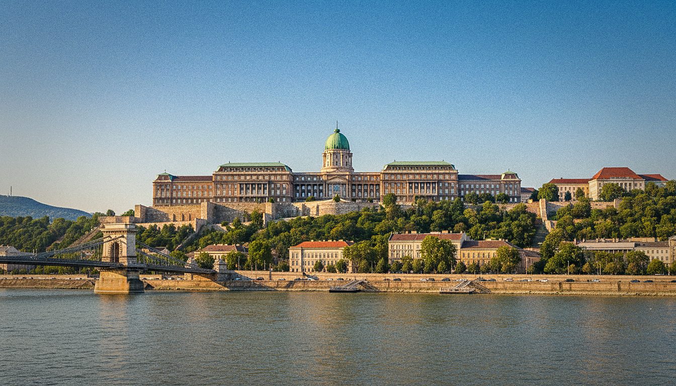 Il Castello di Buda su una collina sopra il Danubio a Budapest
